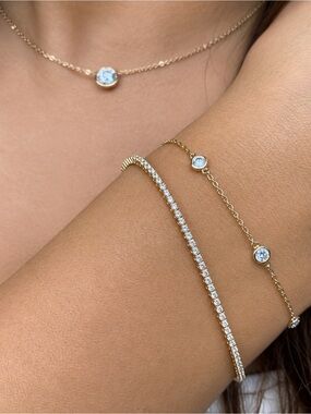 Natural Diamond Tennis Bracelet 14K White Gold 1.10 CTW